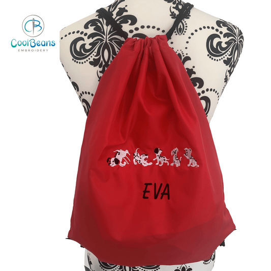 Dalmatian Dogs Drawstring Gym Bag - Personalised - Cool Beans Embroidery & Personalisation