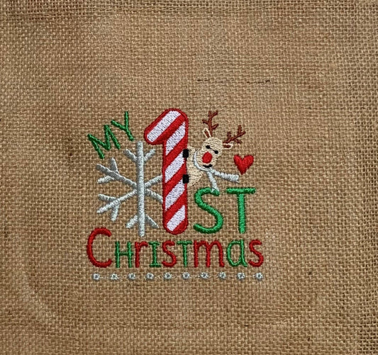 Christmas Sack - My First Christmas - Personalised - Cool Beans Embroidery & Personalisation