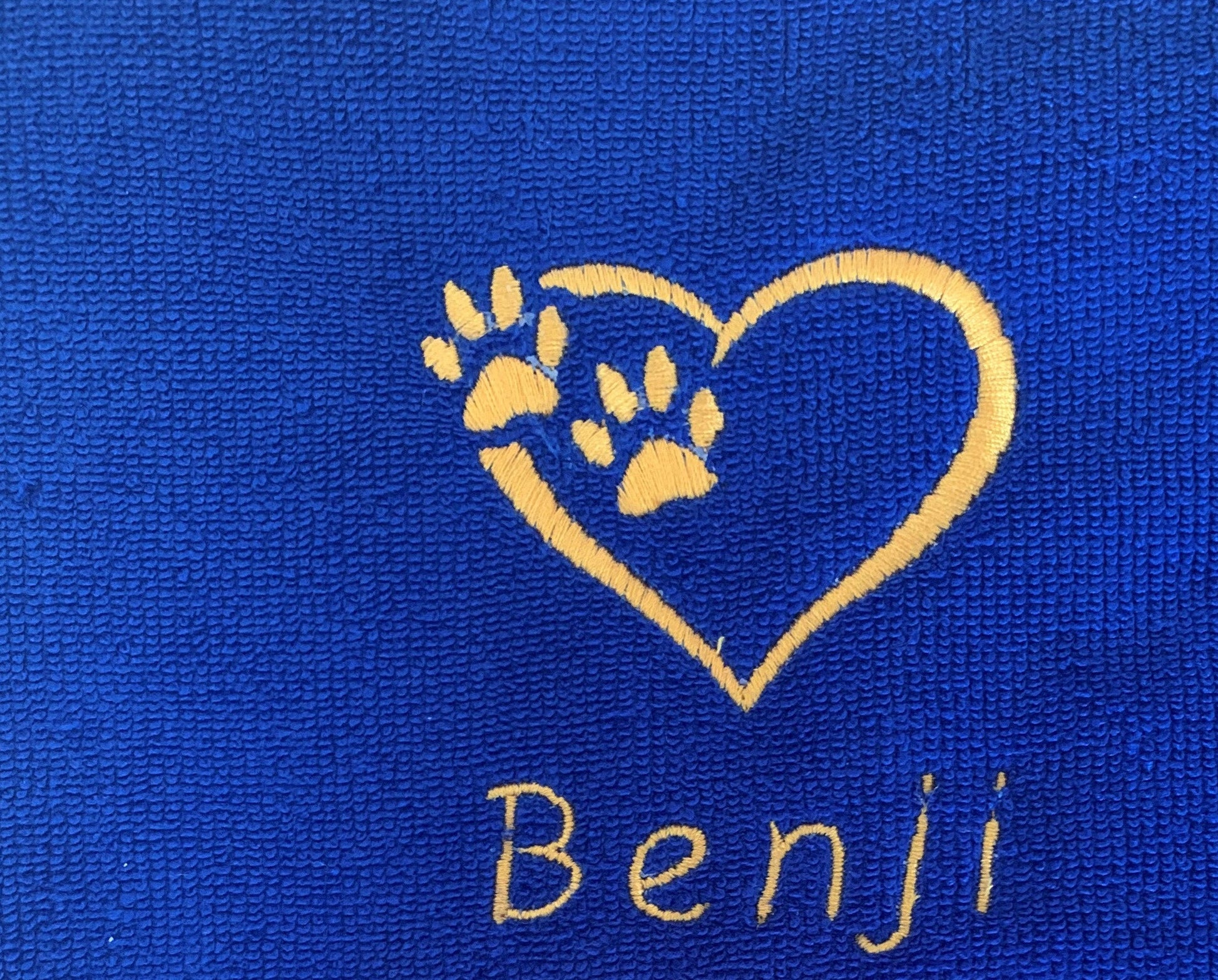 Dog Towels - Heart & 2 Paws - Personalised - Cool Beans Embroidery & Personalisation