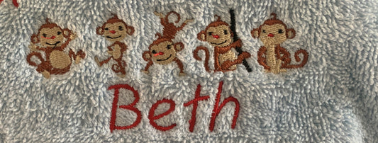 Monkeys - Baby Bubble Blanket - Personalised - Cool Beans Embroidery & Personalisation