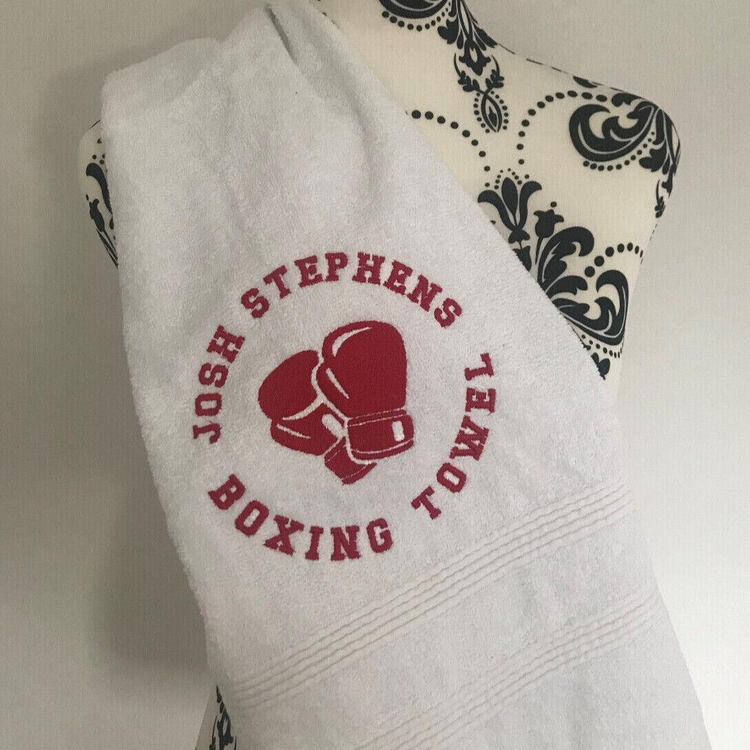 Boxing Towel - Personalised - White