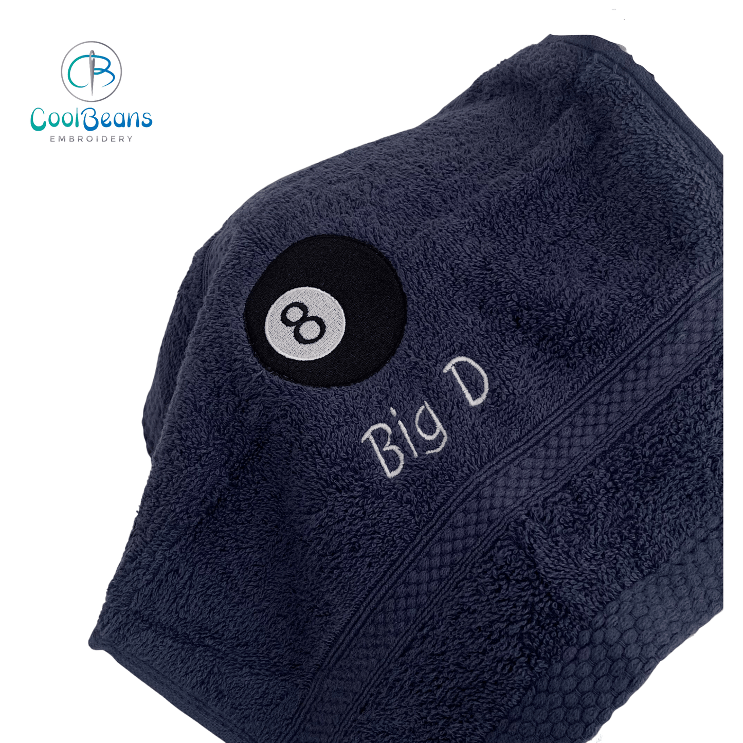 Pool - 8 Ball Towels - Personalised - Cool Beans Embroidery & Personalisation