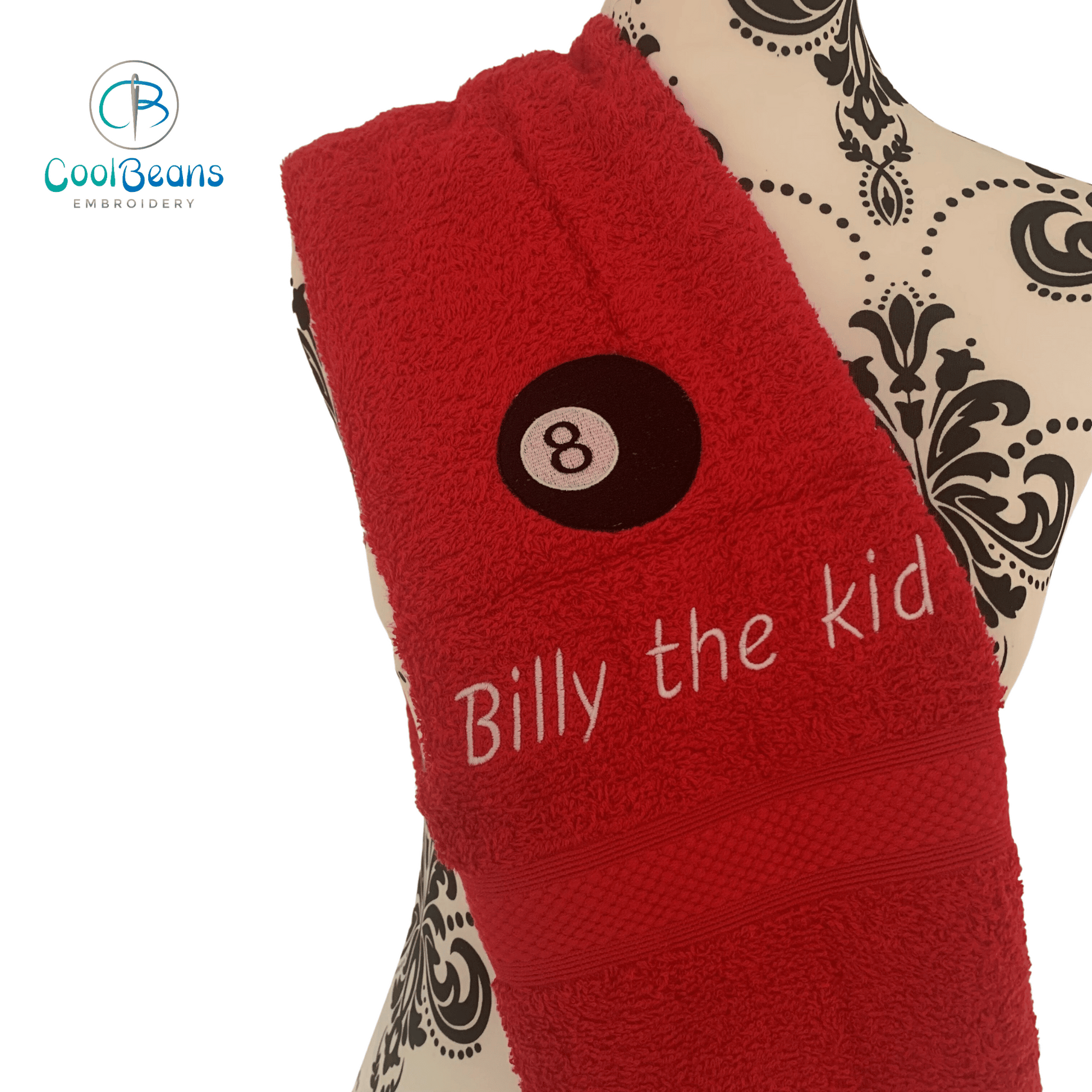 Pool - 8 Ball Towels - Personalised - Cool Beans Embroidery & Personalisation