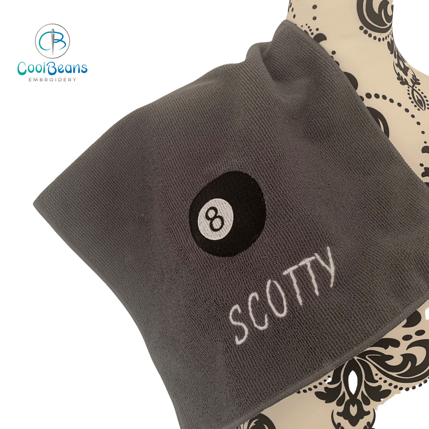Sports - Pool 8 Ball Microfibre Towel - Personalised - Cool Beans Embroidery & Personalisation