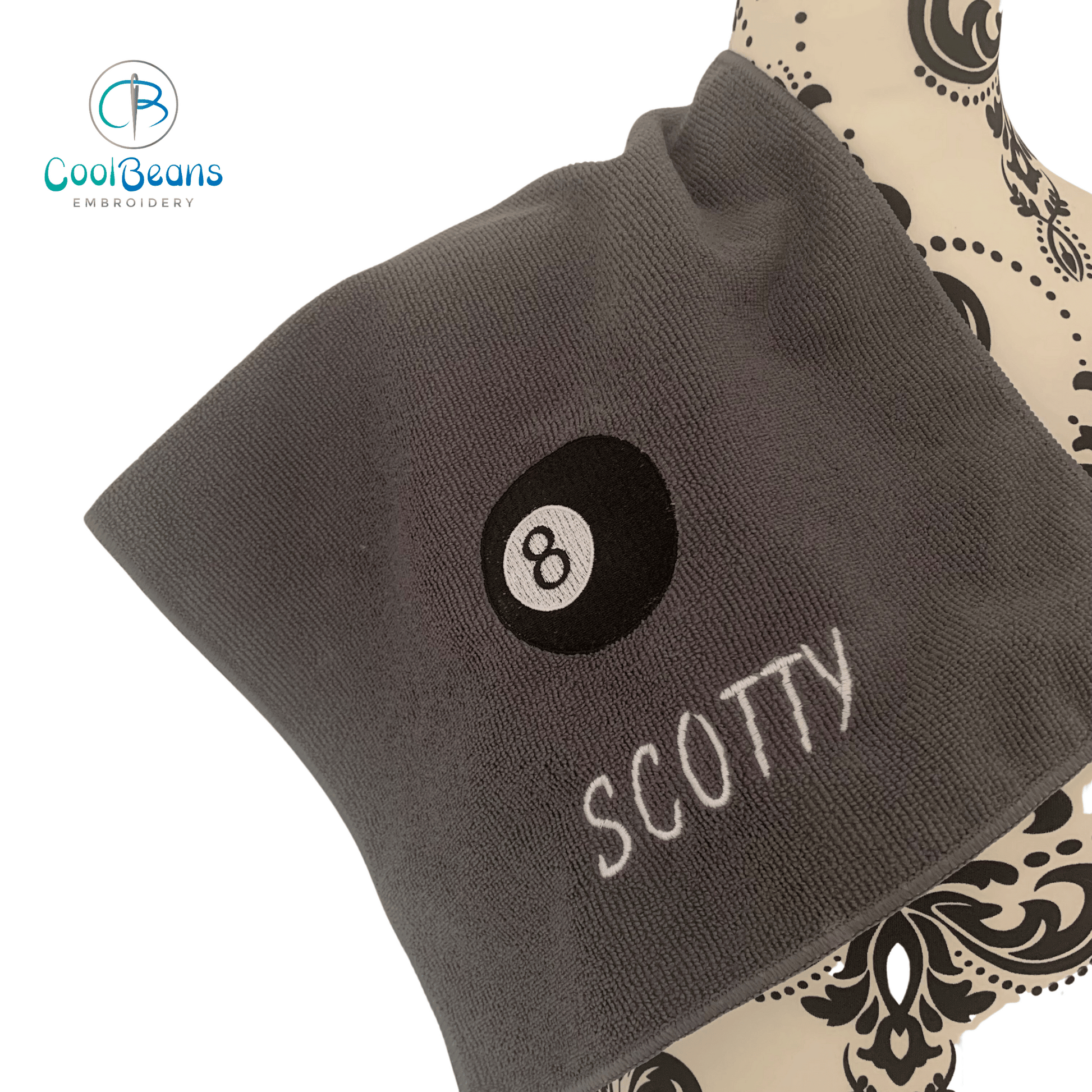Sports - Pool 8 Ball Microfibre Towel - Personalised - Cool Beans Embroidery & Personalisation