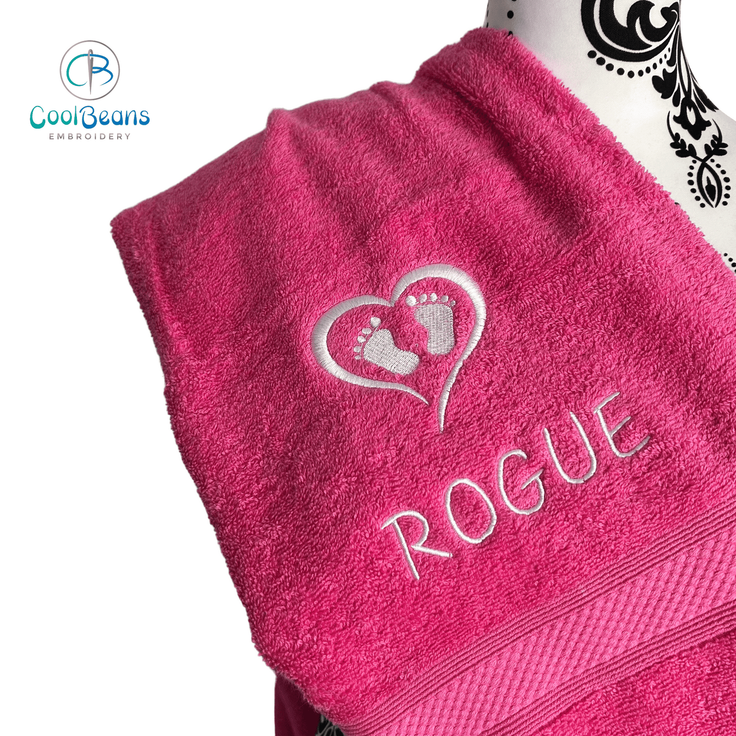 Baby Feet in Heart Towels - Personalised