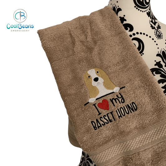 Dog Towels - I Love my Basset Hound - Personalised