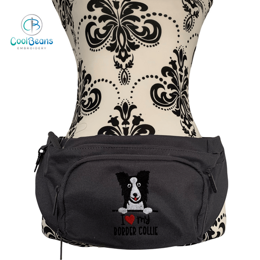Dog Walking - I Love Border Collie - Belt Bag / 4 Zip Bumbag