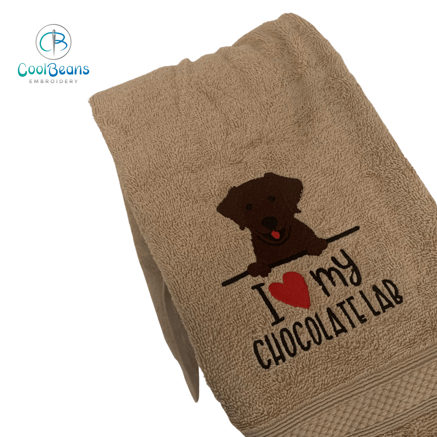 Dog Towels - Chocolate Labrador - Personalised