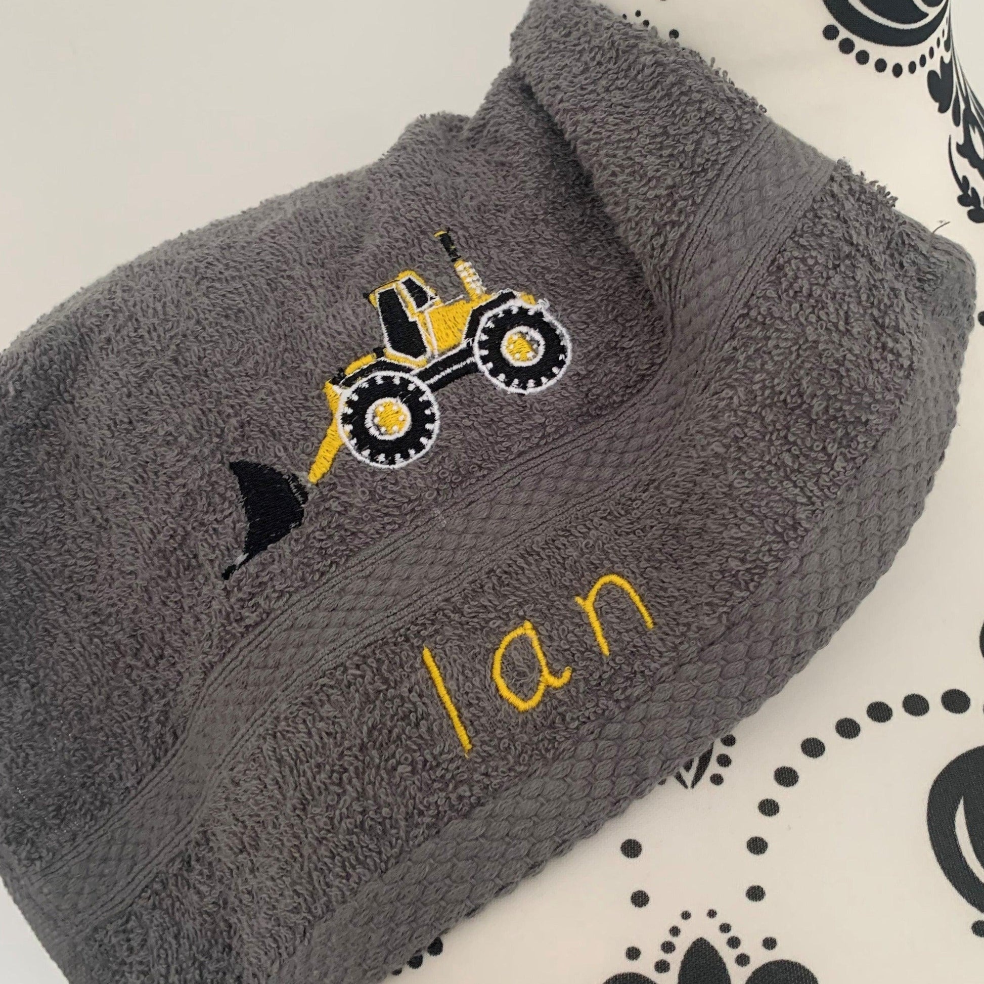 Digger A Towels - Personalised - Cool Beans Embroidery & Personalisation