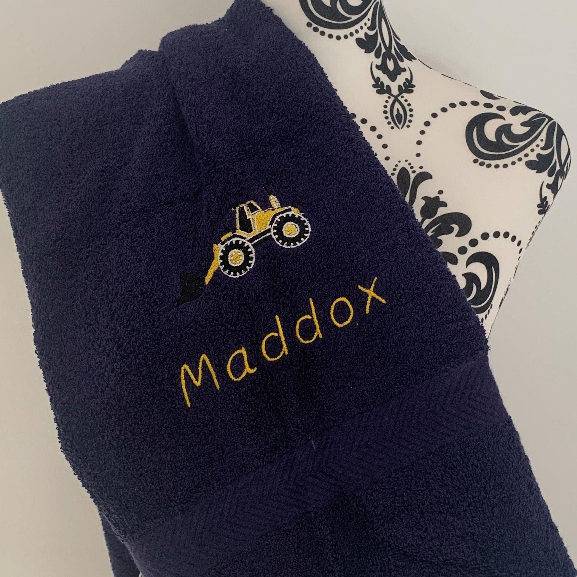 Digger A Towels - Personalised - Cool Beans Embroidery & Personalisation