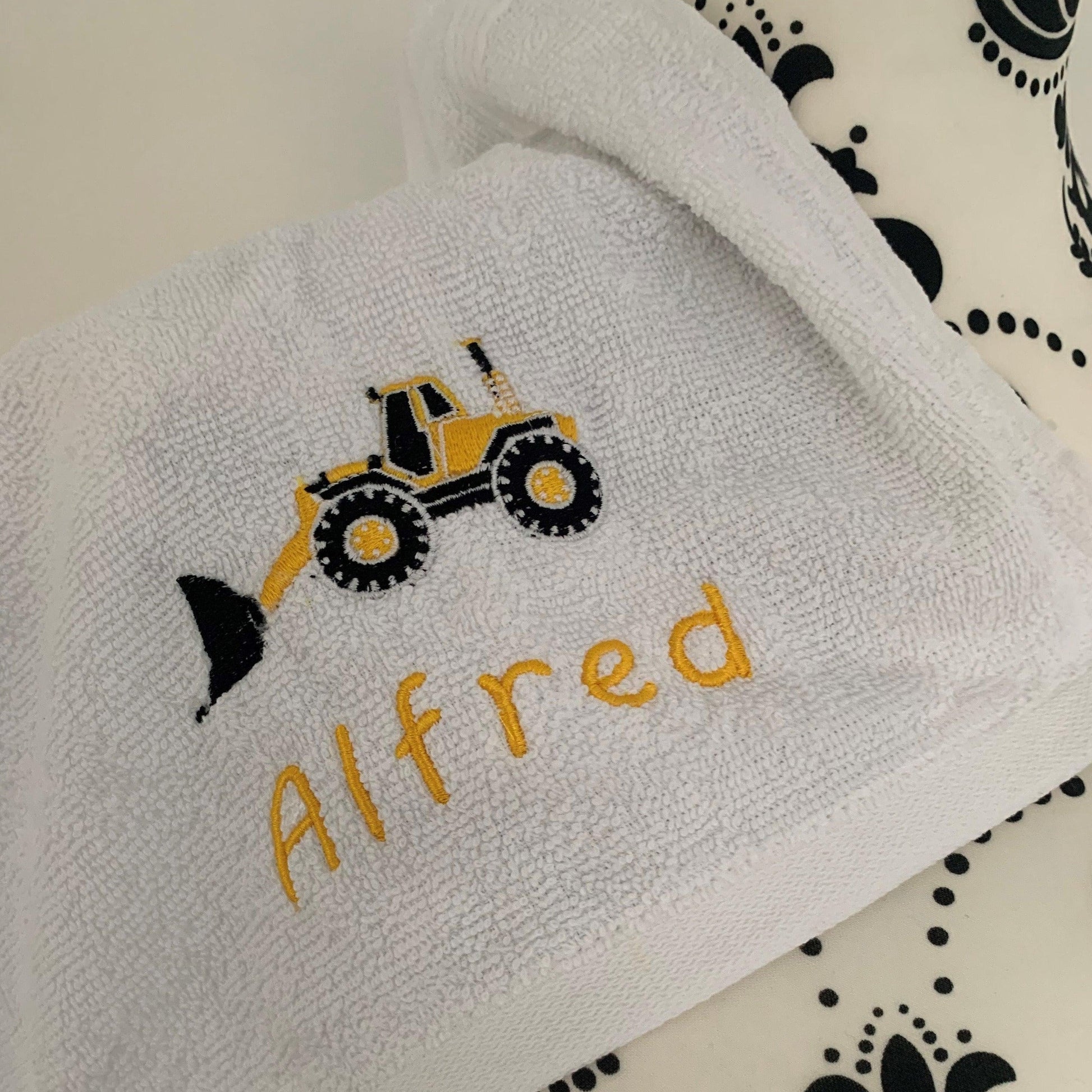 Digger A Towels - Personalised - Cool Beans Embroidery & Personalisation