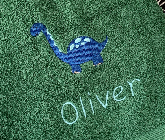 Dinosaur (Blue) - Baby Bubble Blanket - Personalised - Cool Beans Embroidery & Personalisation