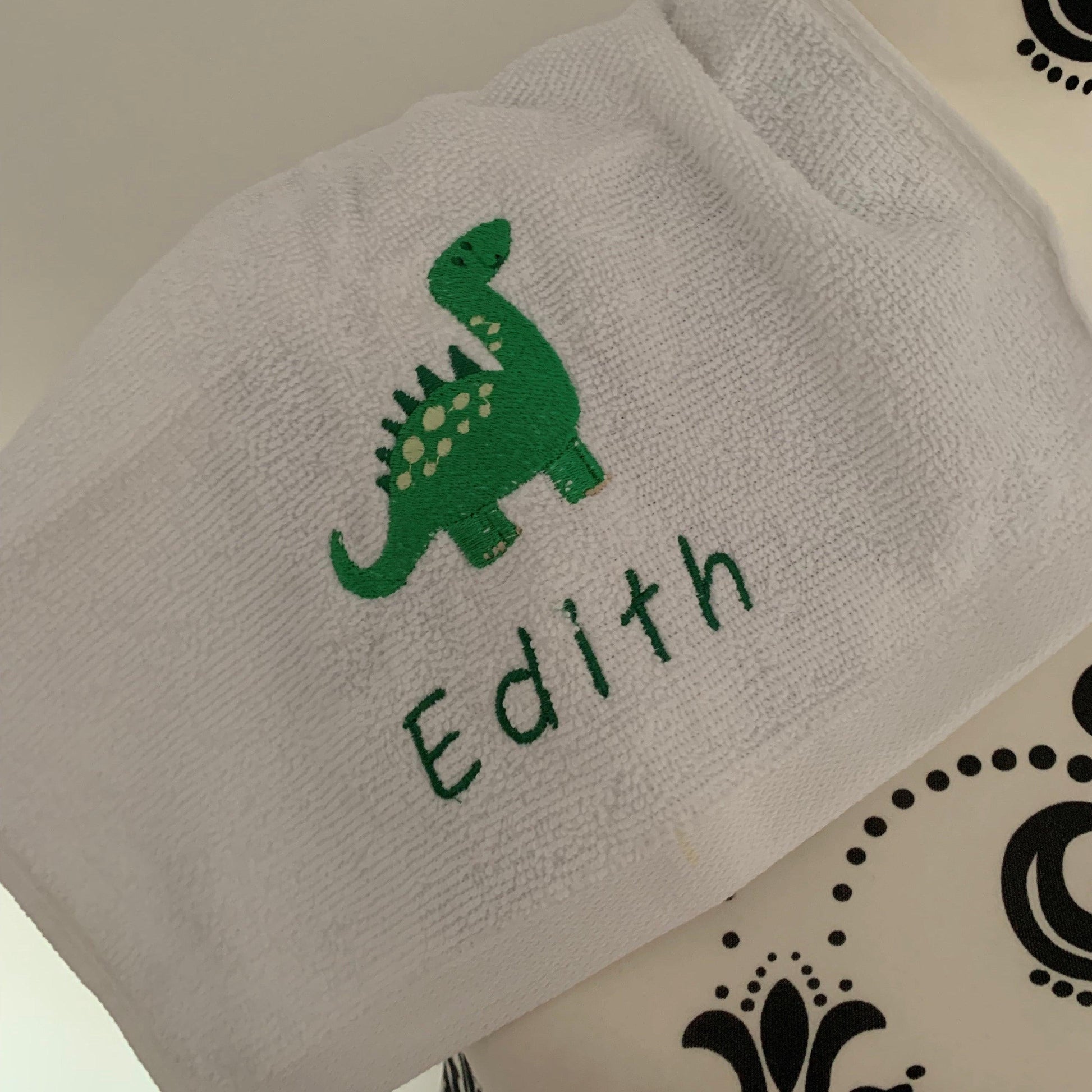 Dinosaur (Green) Towels - Personalised - Cool Beans Embroidery & Personalisation