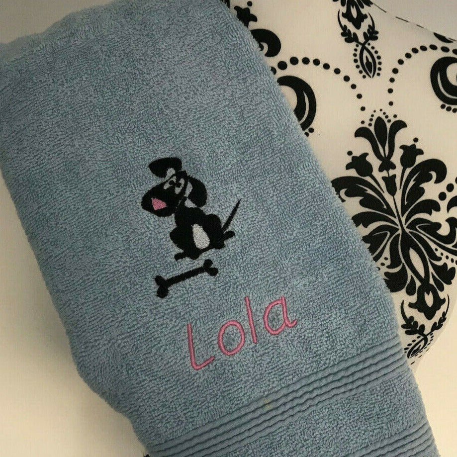 Dog & Bone Towels - Personalised - Cool Beans Embroidery & Personalisation