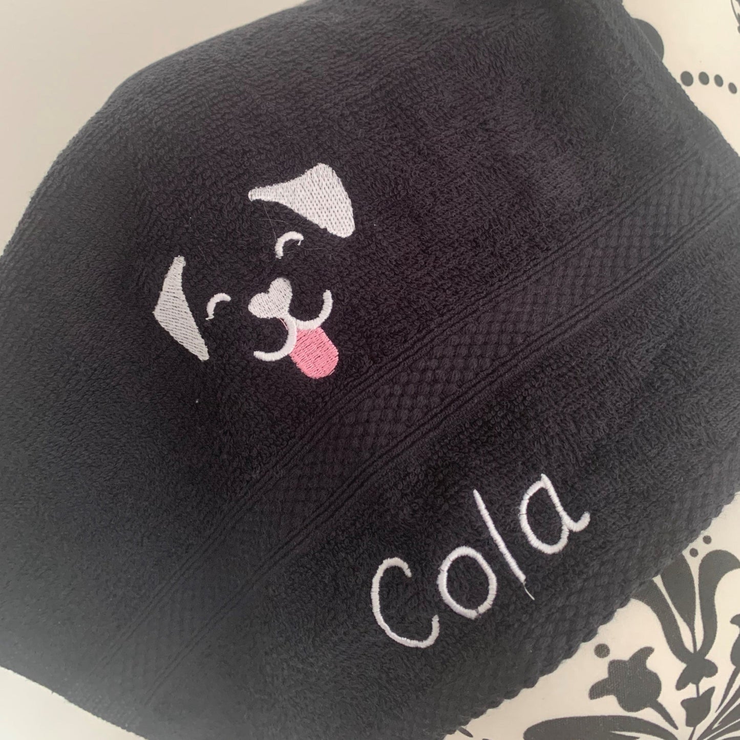 Dog Towels - Dog Face - Personalised - Cool Beans Embroidery & Personalisation