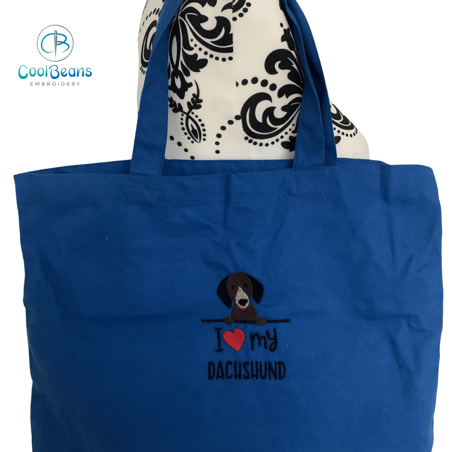 Dachcshund Dog Tote / Shopper Bag - Personalised