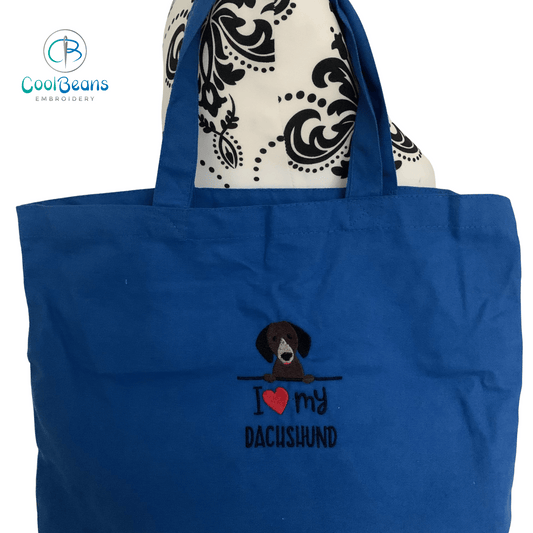 Dachcshund Dog Tote / Shopper Bag - Personalised