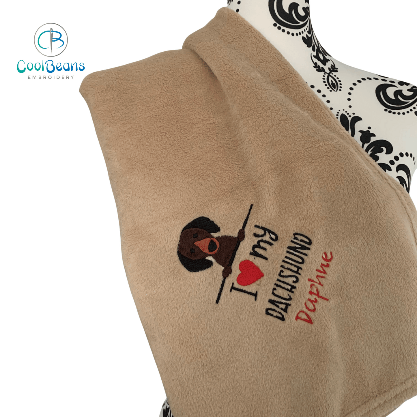 Pet Fleece Blanket - Dachshund (Corner) - Personalised