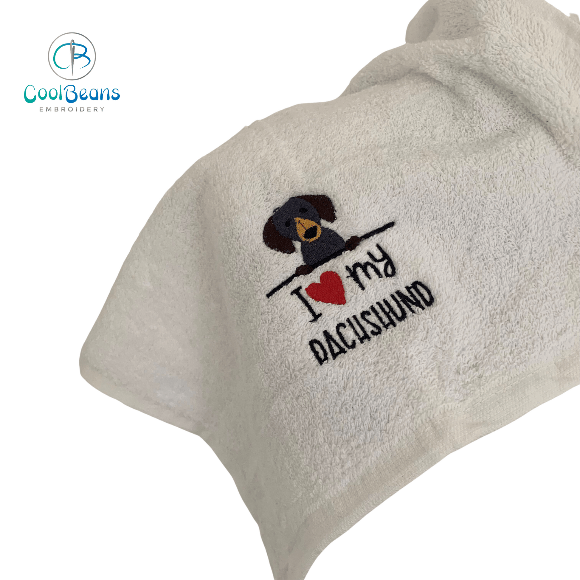 Dog Towels - Dachshund - Personalised - Cool Beans Embroidery & Personalisation