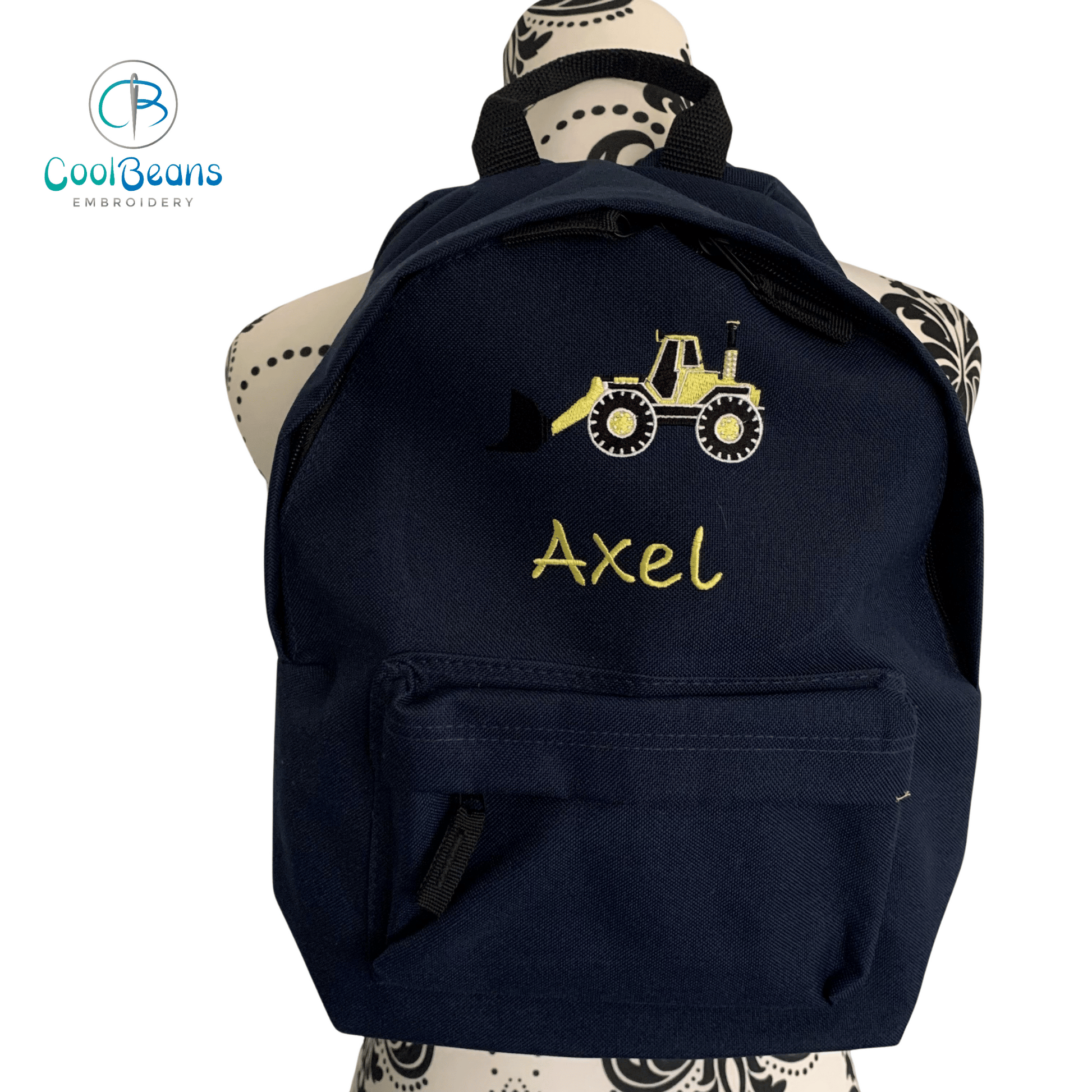 Digger Embroidered Personalised 9L Rucksack Backpack - Navy