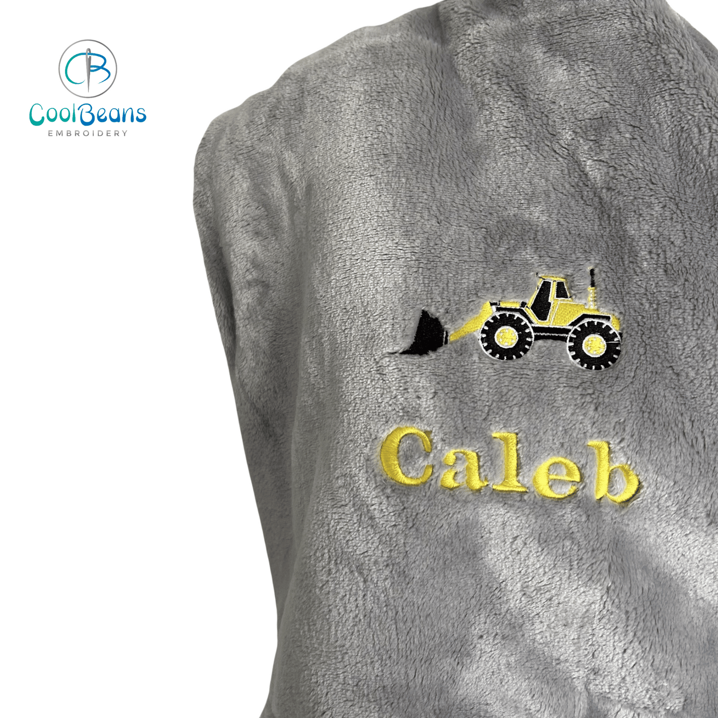 Digger A Large Fleece Blanket - Personalised