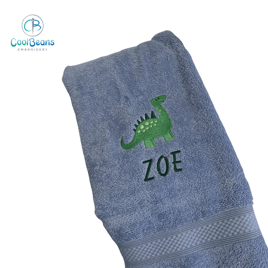 Dinosaur (Green) Towels - Personalised