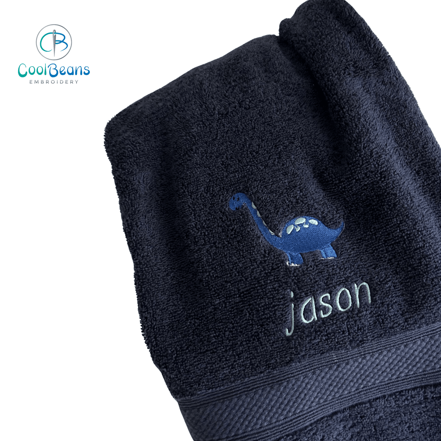 Dinosaur (Blue) Towels - Personalised