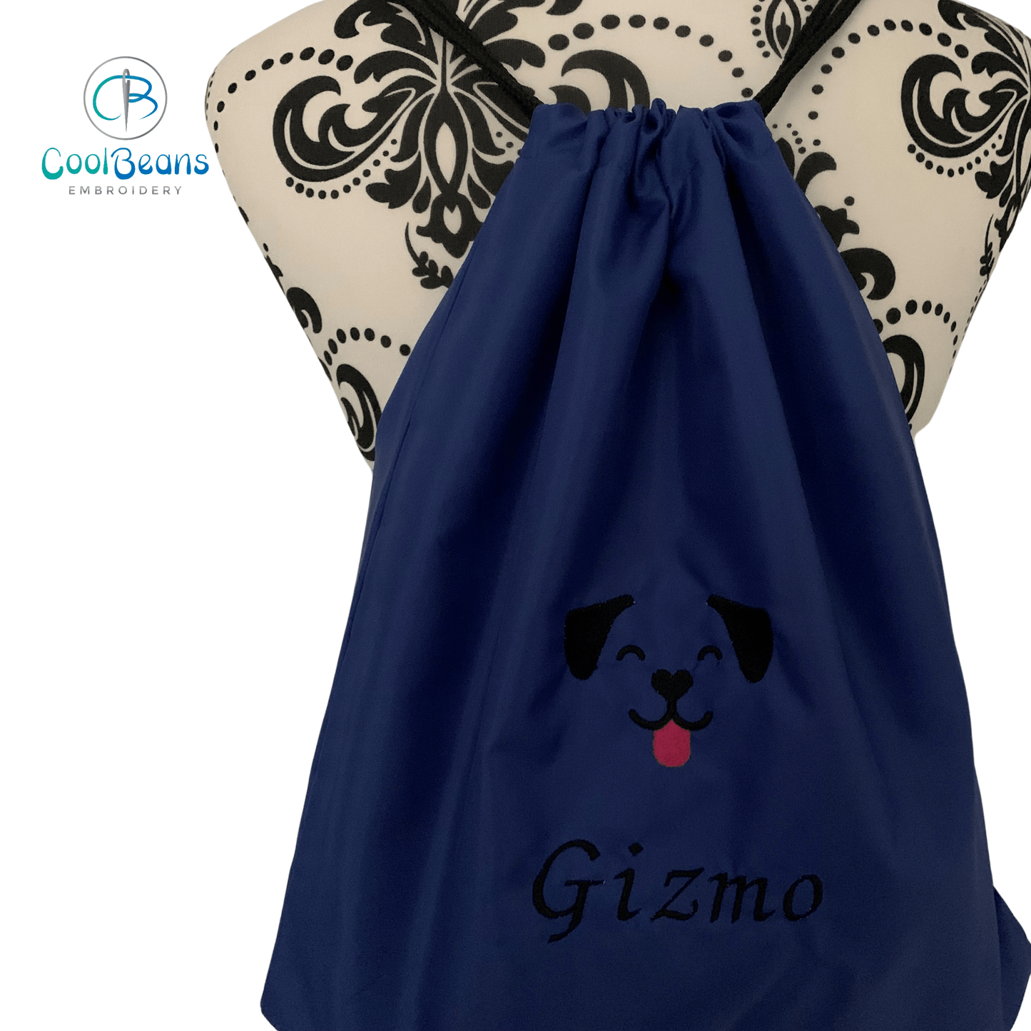 Dog Face Drawstring Gym Bag - Personalised