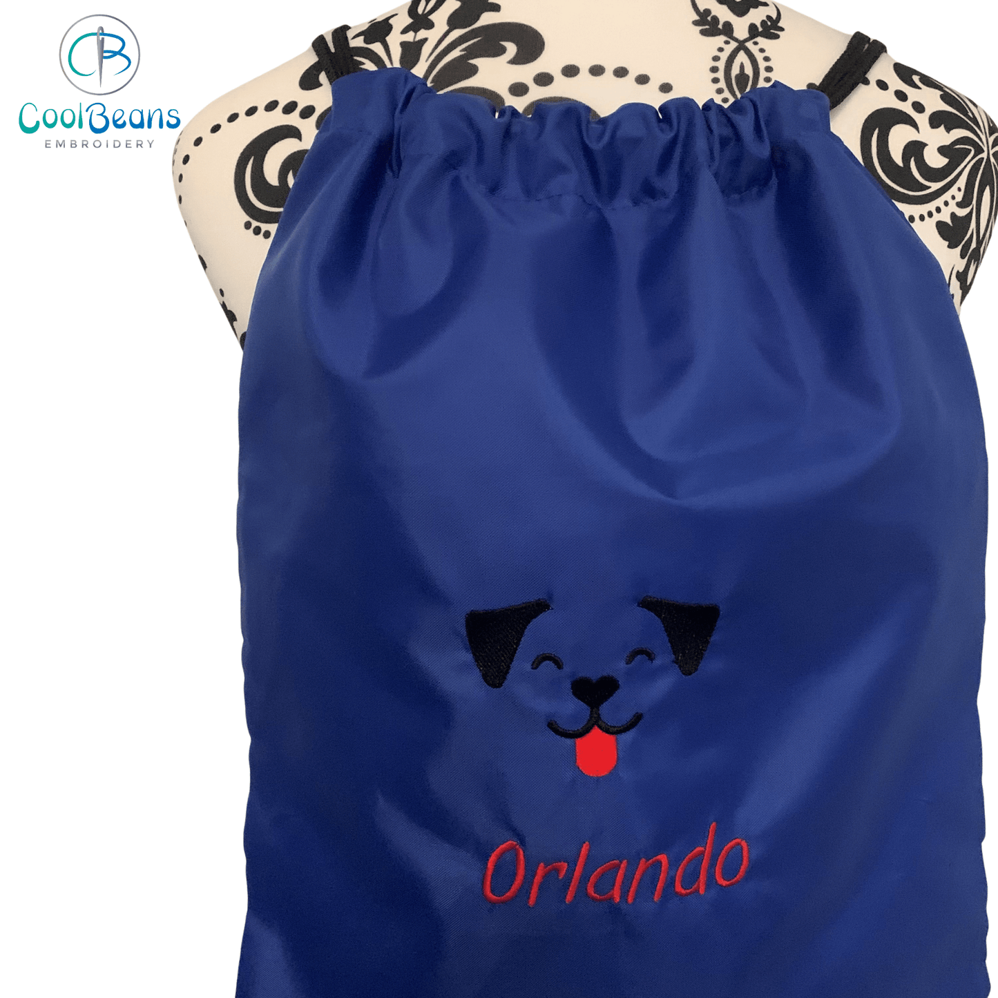 Dog Face Drawstring Gym Bag - Personalised