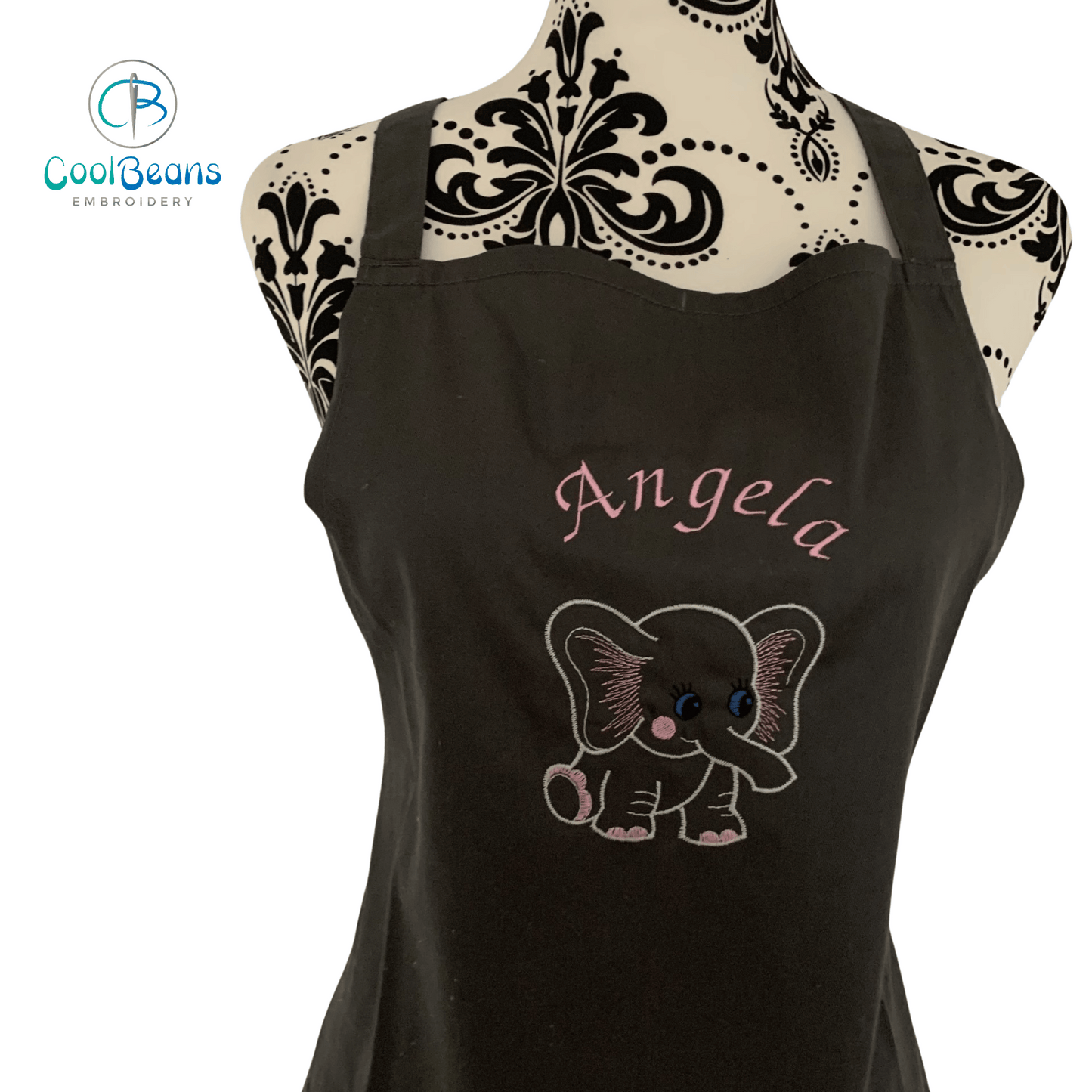 Apron - Elephant Embroidered - Personalised