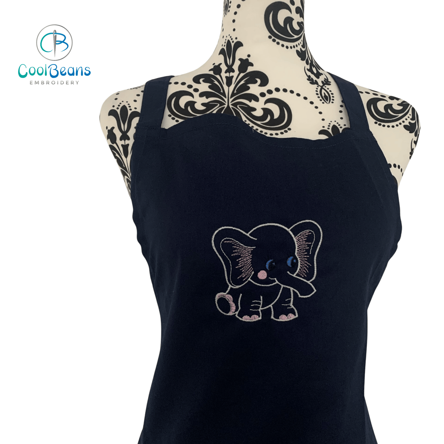 Apron - Elephant Embroidered - Personalised