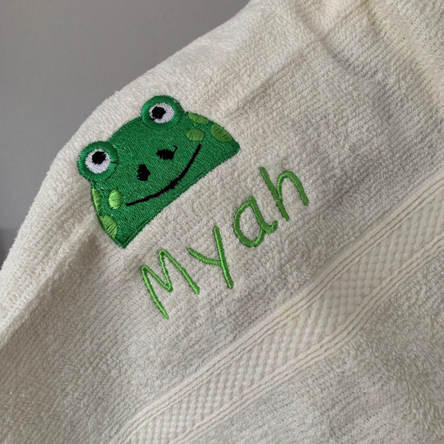 Frog Towels - Personalised - Cream