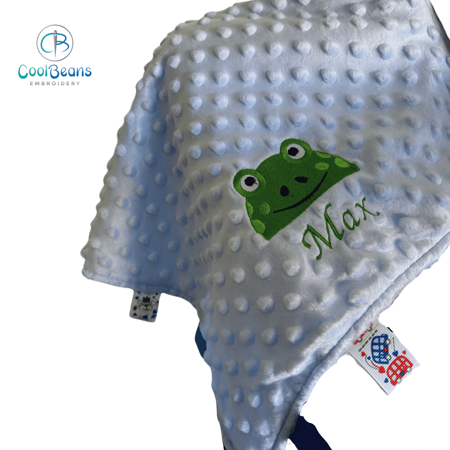 Frog -  Baby Taggy Bubble Blanket / Satin Comforter - Personalised