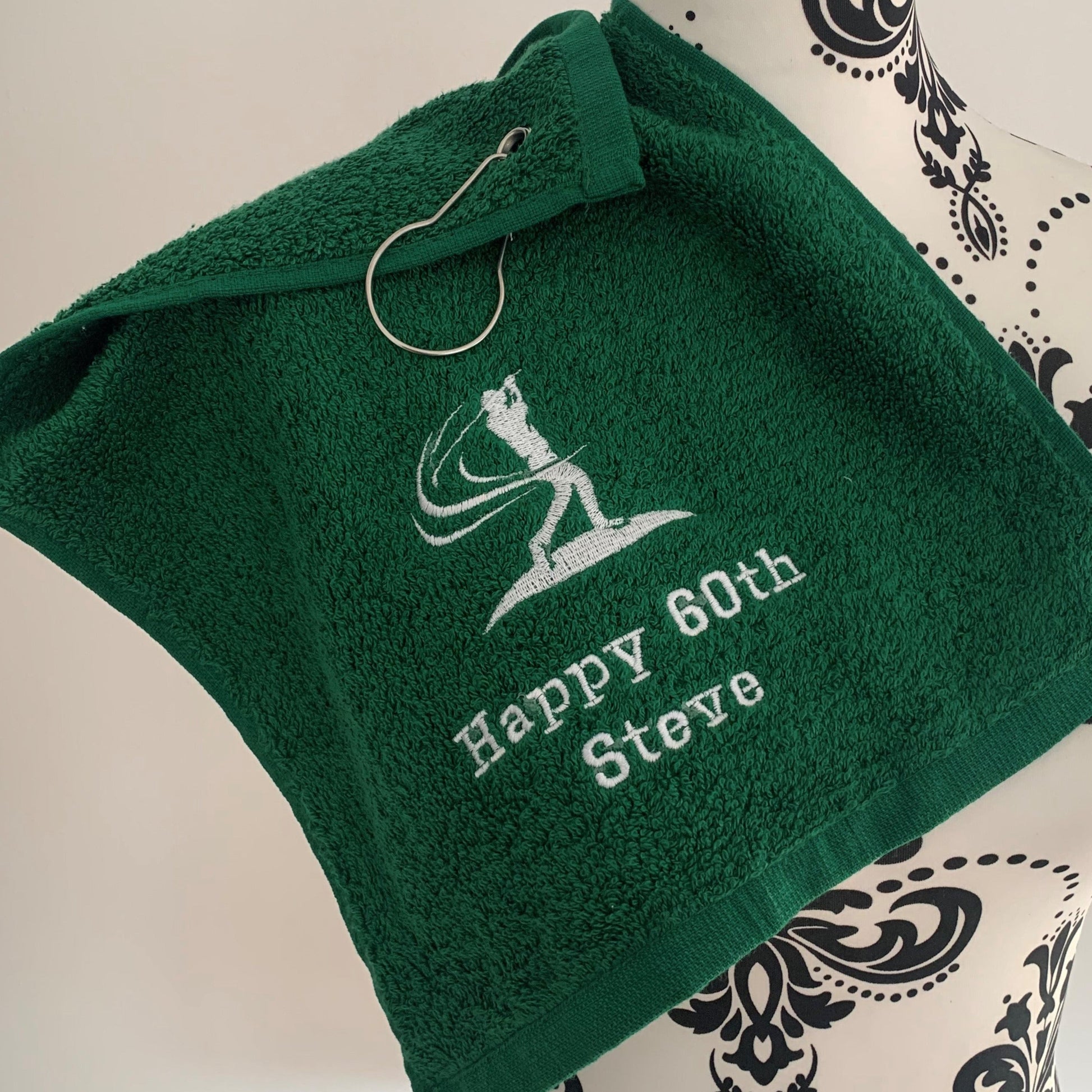 Golf Swing B Towel - Grommet & Hook - 550gsm - Personalised - Cool Beans Embroidery & Personalisation