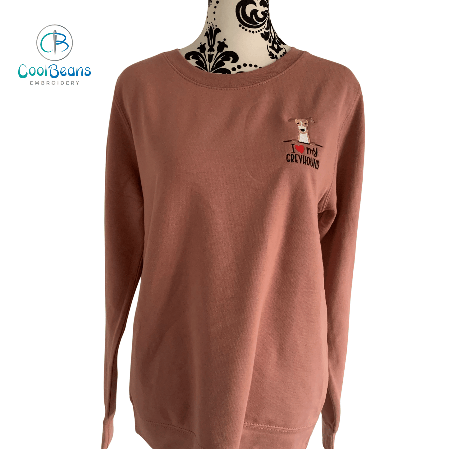 Greyhound Dog Embroidered Personalised Sweatshirt