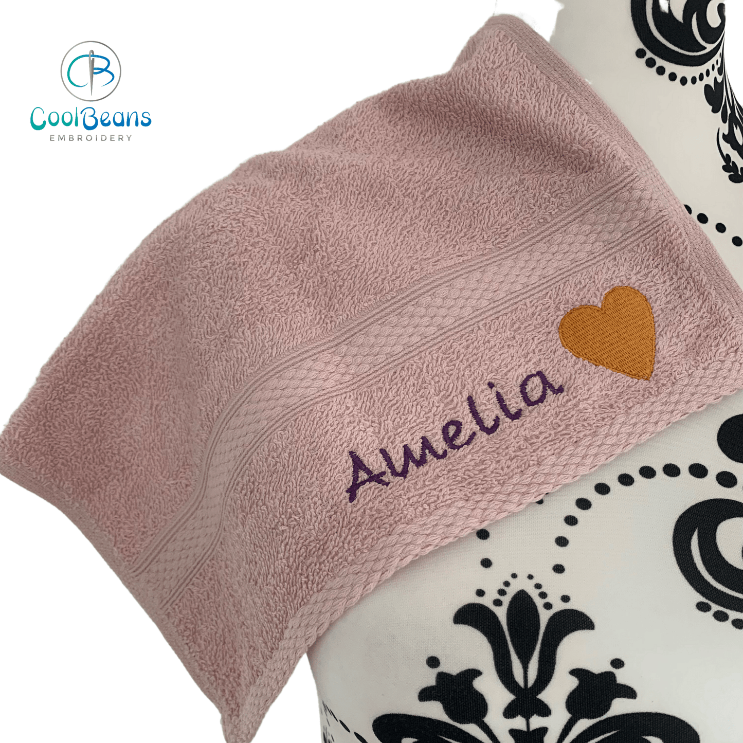 Heart Towels - Personalised - Cool Beans Embroidery & Personalisation