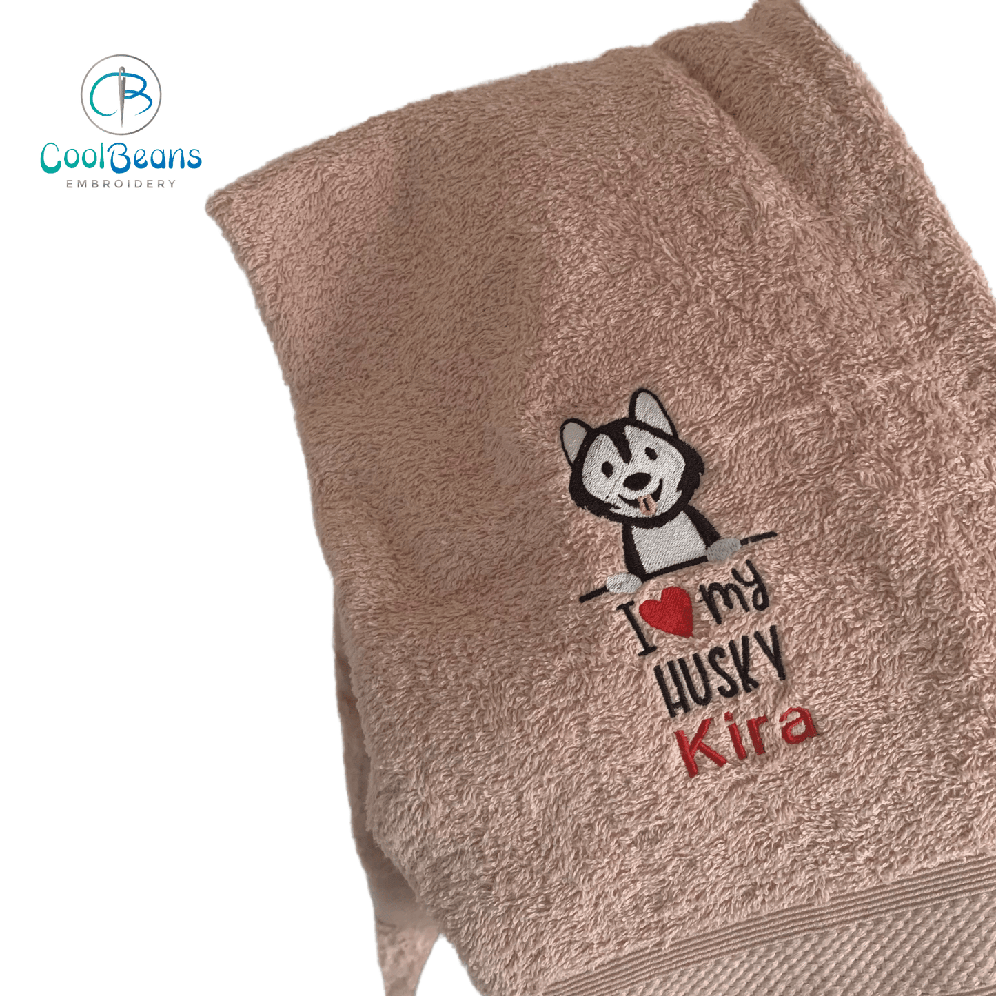 Dog Towels - I Love my Husky - Personalised