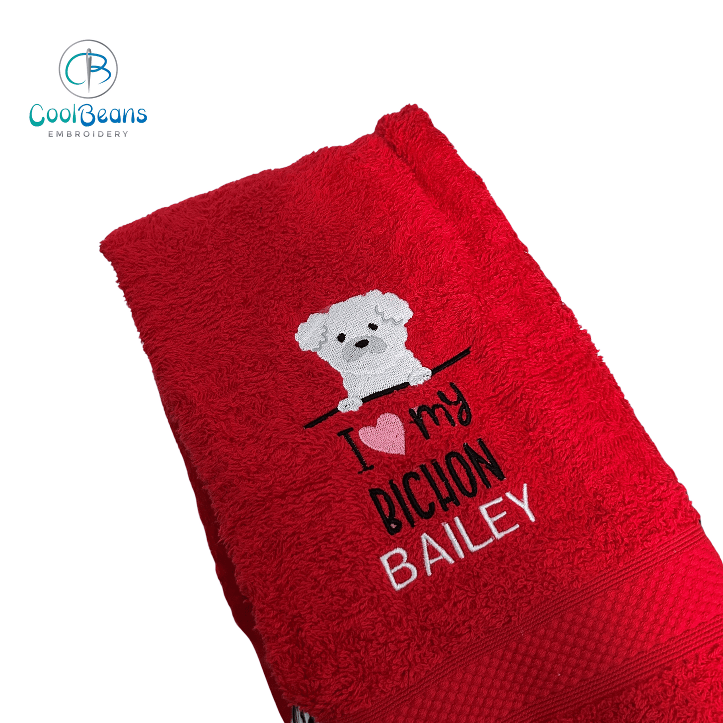 Dog Towels - I Love my Bichon - Personalised