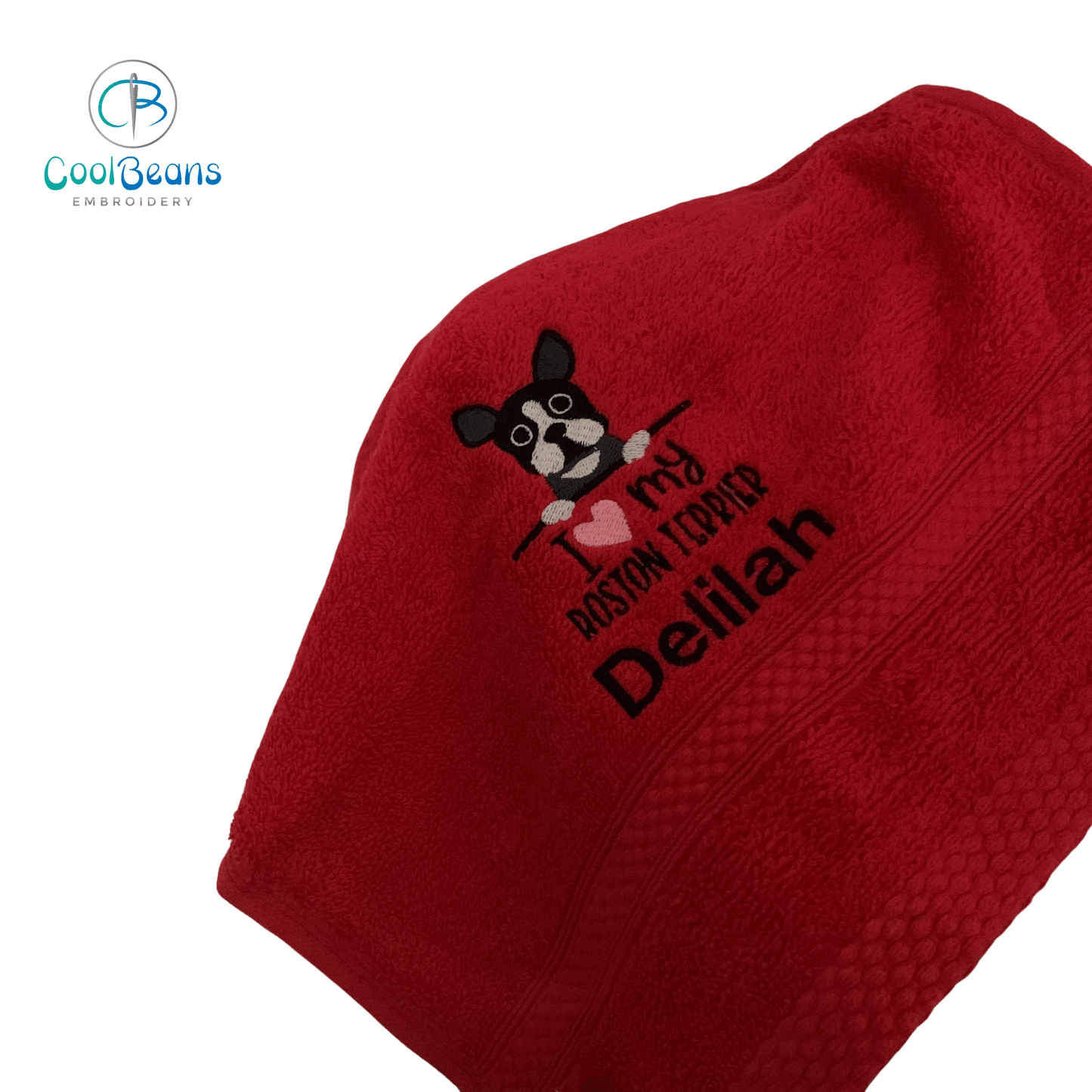 Dog Towels - I Love my Boston Terrier - Personalised