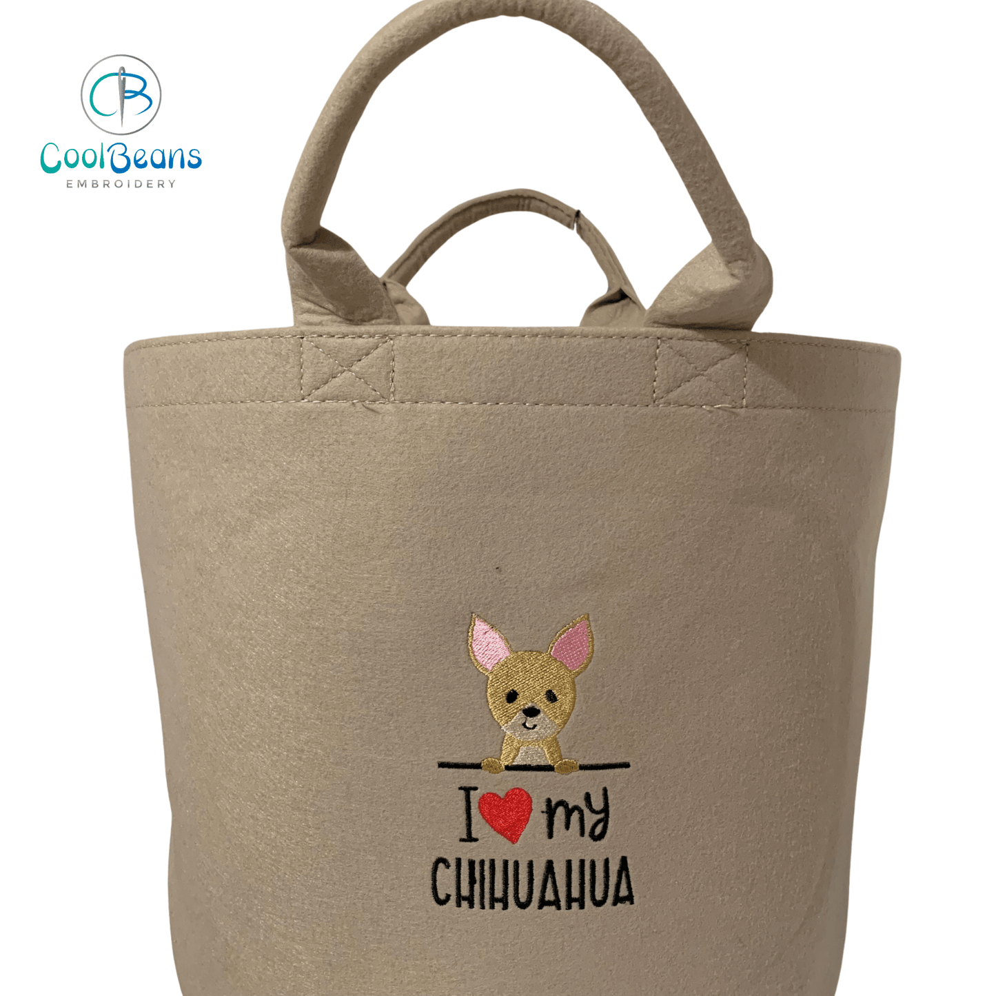Chihuahua Toy/Blanket Storage - Pet Felt Trug - Pet Storage Tub - Personalised