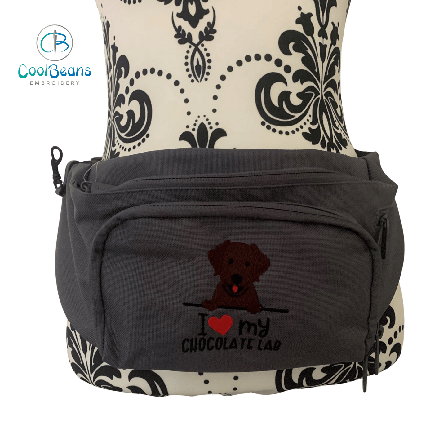 Dog Walking - I Love my Chocolate Labrador - Belt Bag / 4 Zip Bumbag