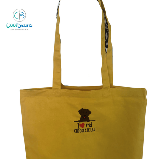 Chocolate Labrador Retriever Dog Tote / Shopper Bag - Personalised