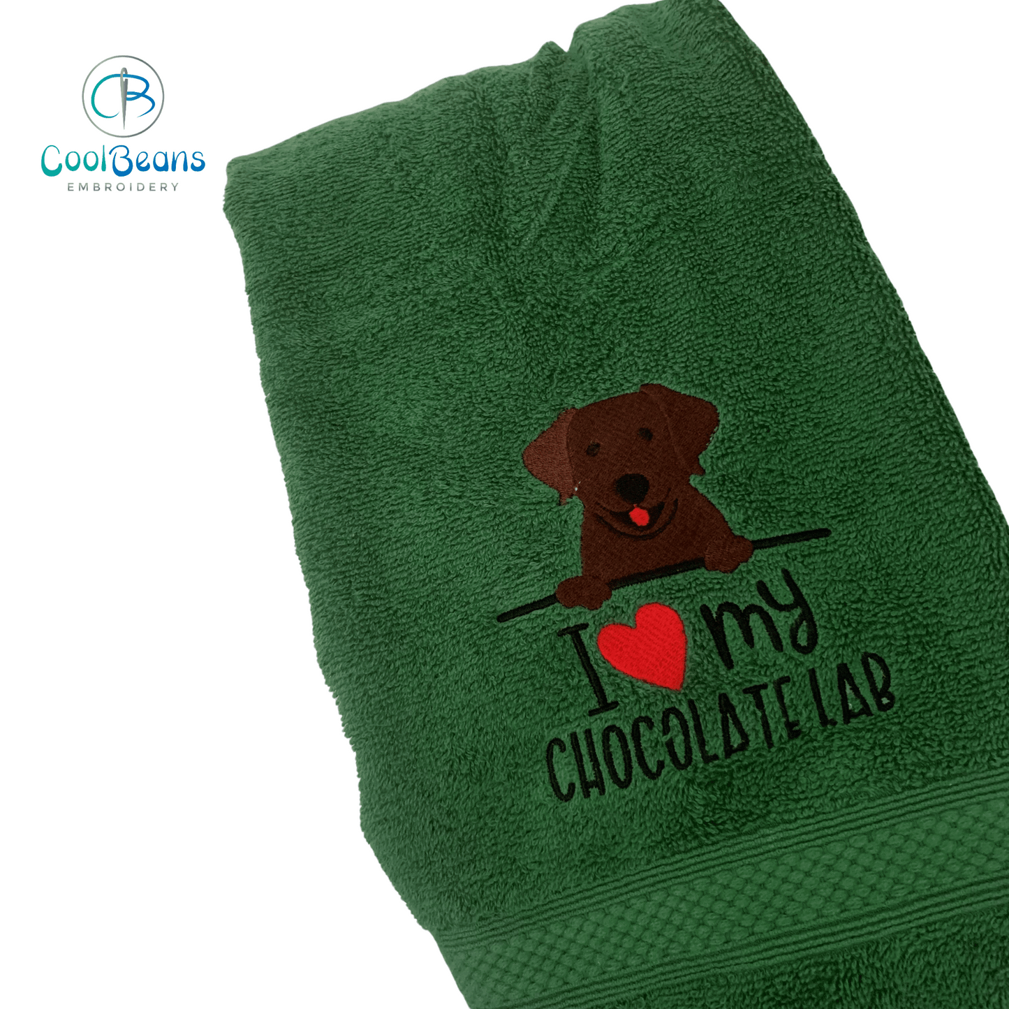 Dog Towels - Chocolate Labrador - Personalised