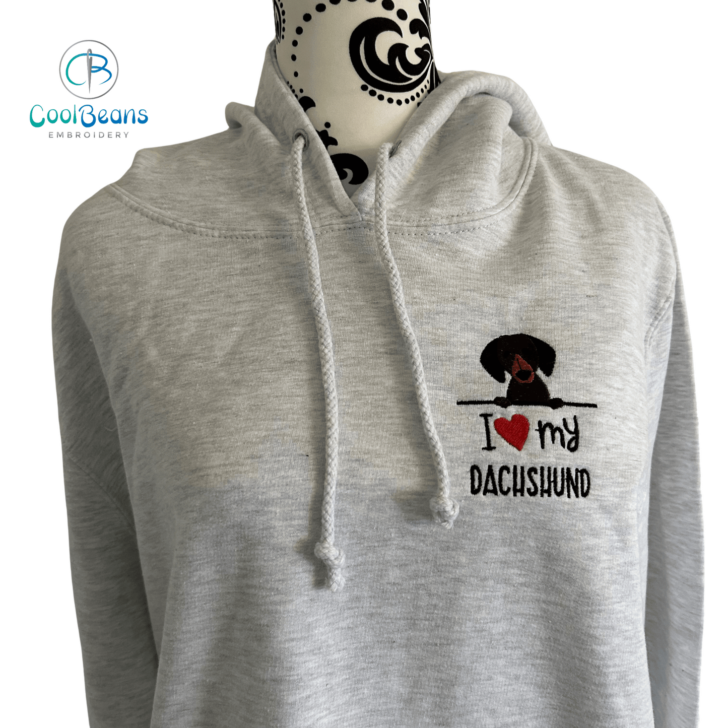 Dachshund Dog Embroidered Personalised Hoodie