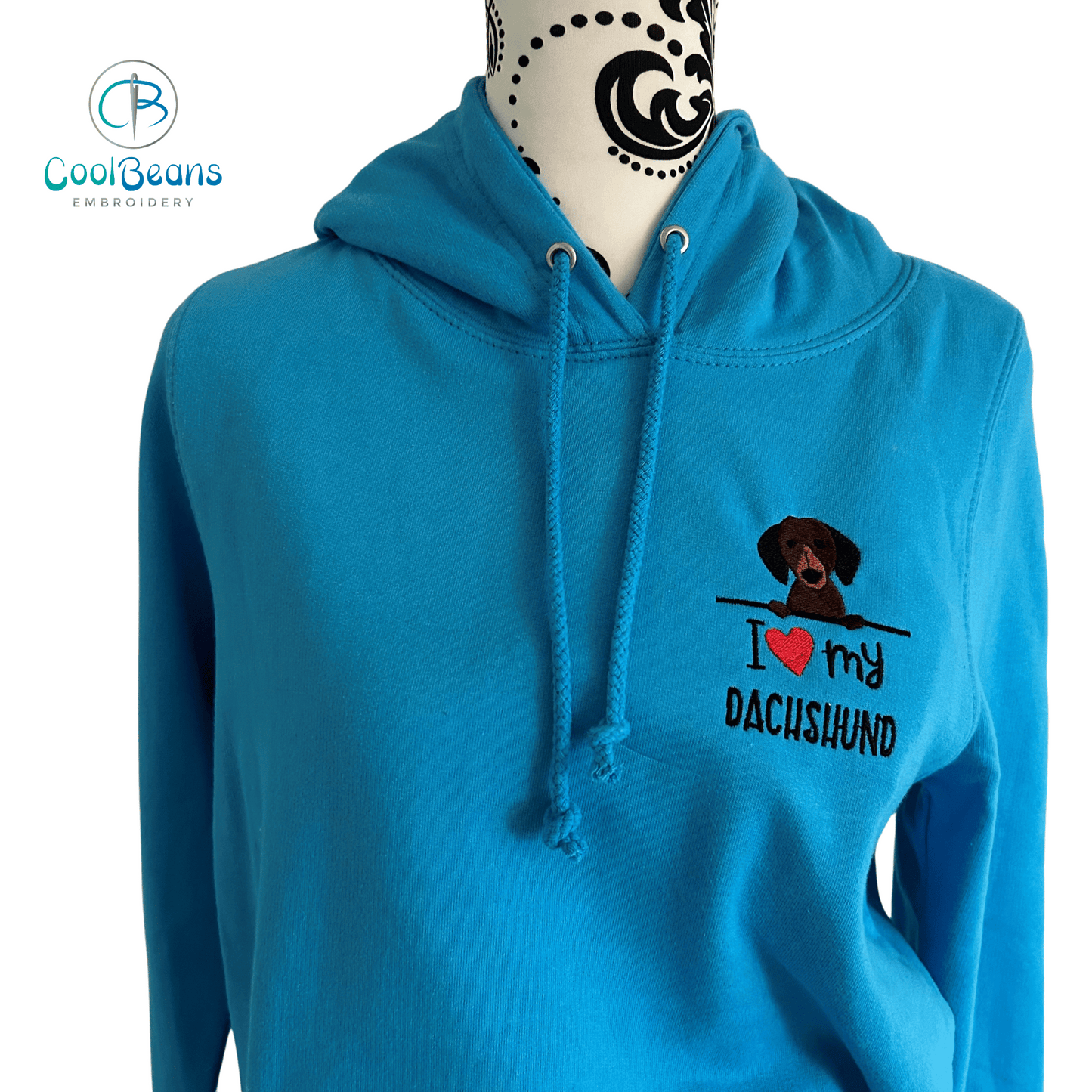 Dachshund Dog Embroidered Personalised Hoodie