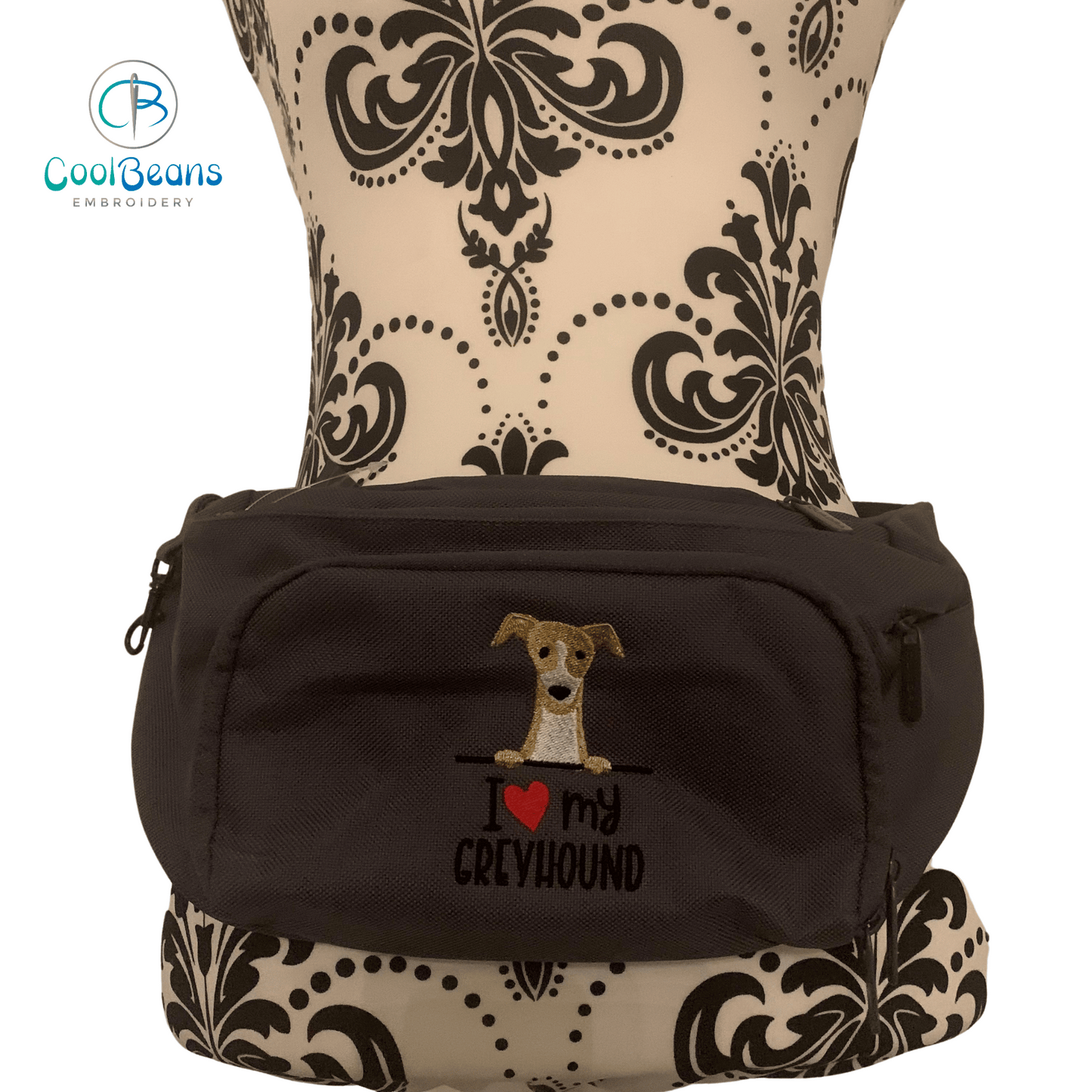 Dog Walking - I Love my Greyhound - Belt Bag / 4 Zip Bumbag