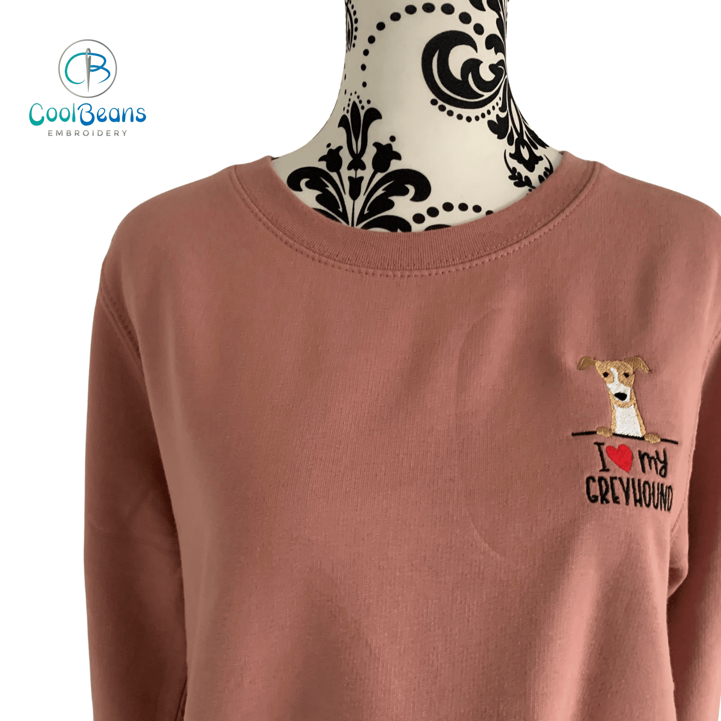 Greyhound Dog Embroidered Personalised Sweatshirt