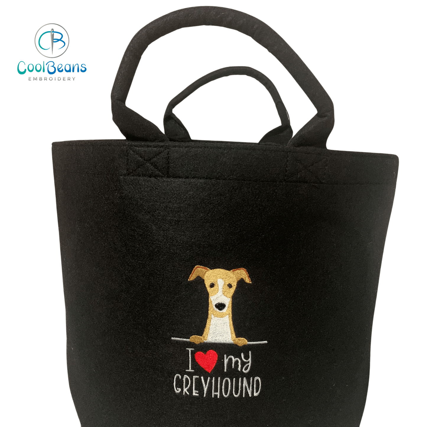 Greyhound Toy/Blanket Storage - Pet Felt Trug - Pet Storage Tub - Personalised
