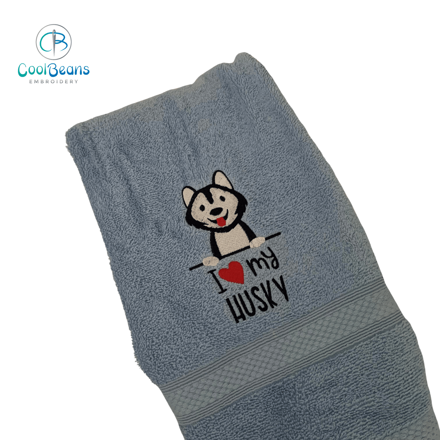 Dog Towels - I Love my Husky - Personalised